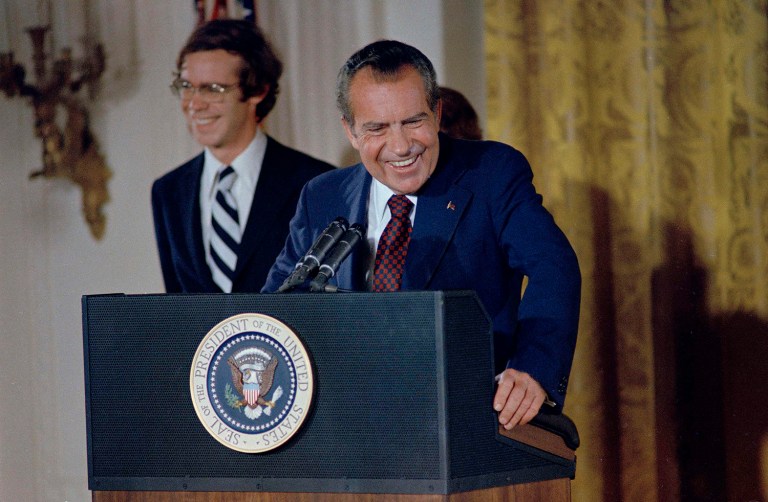 President Nixon had no ex-presidents to turn to for advice during the Watergate scandal. (AP Photo)