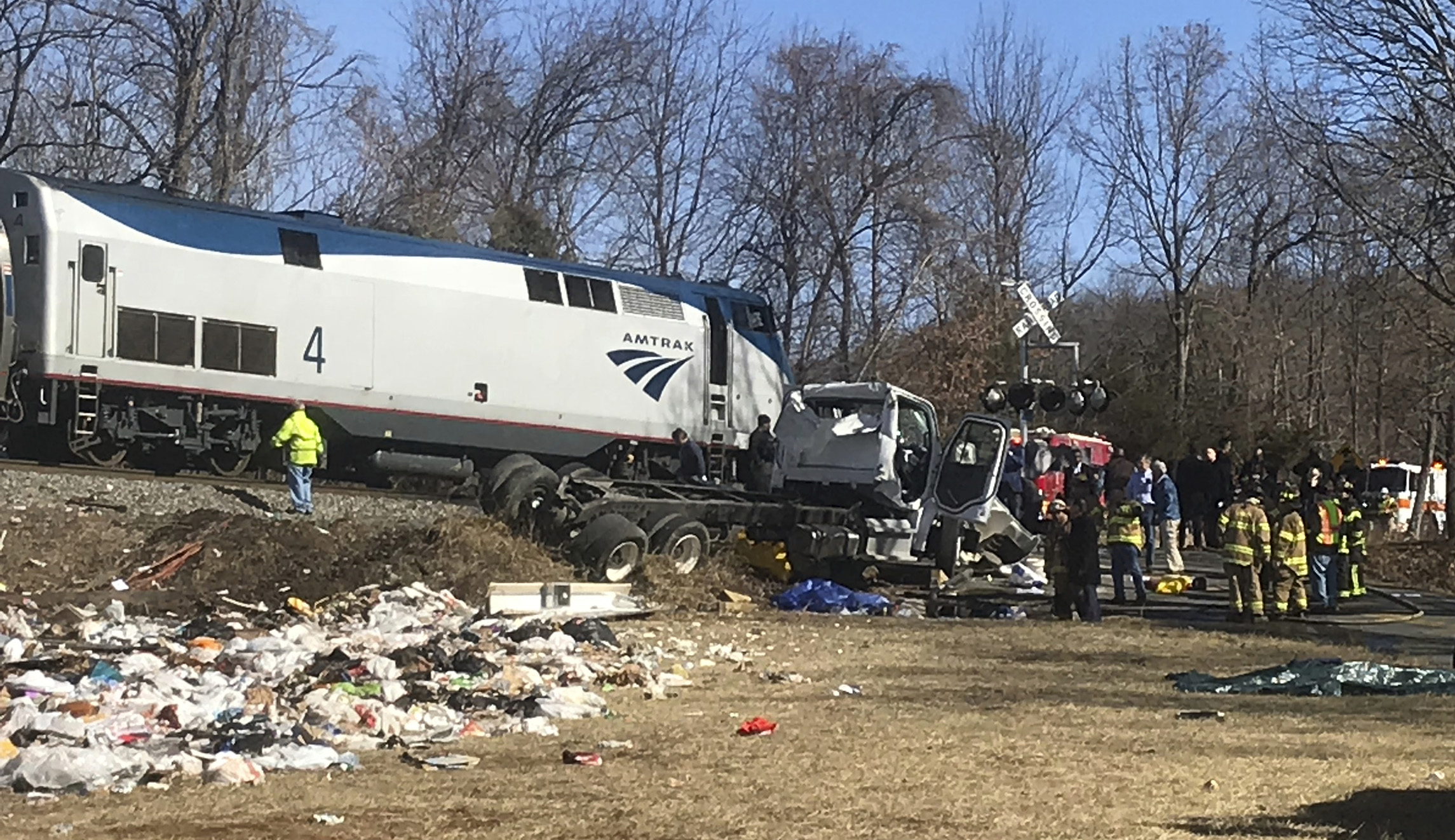 Train carrying Republican lawmakers hits truck on way to GOP retreat