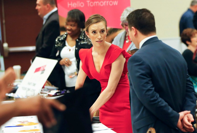 New applications for unemployment benefits fell to 223,000 for the week, well below investors' expectations for 245,000. (AP Photo/Keith Srakocic, File)