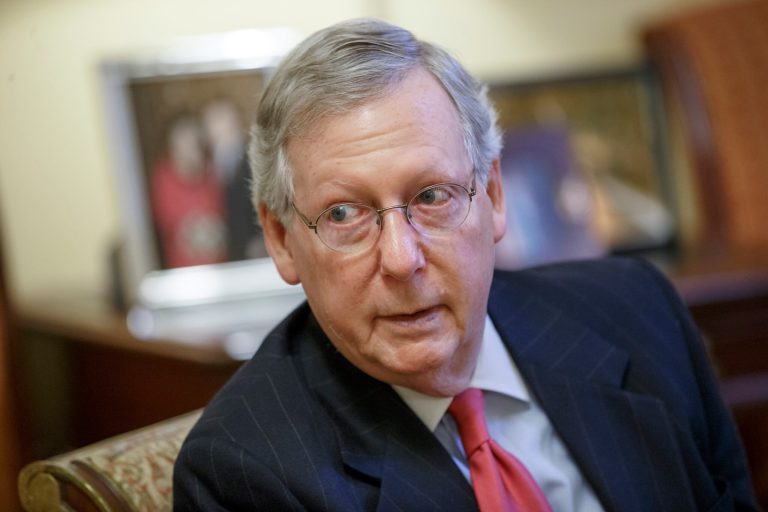Incoming Senate Majority Leader Mitch McConnell, R-Ky., during an interview with The Associated Press at the Capitol in Washington, Wednesday, Dec. 17, 2014. (AP Photo/J. Scott Applewhite)