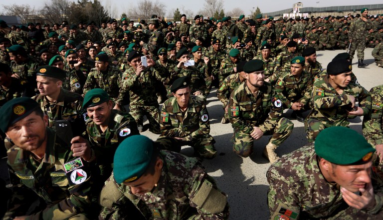 The amendment, passed by voice vote without debate, would prohibit any 2018 funding to be used in the Pentagon's efforts to equip the Afghan National Army after a Pentagon auditor announced a criminal probe of the uniform purchases this week. (AP Photo/Rahmat Gul)