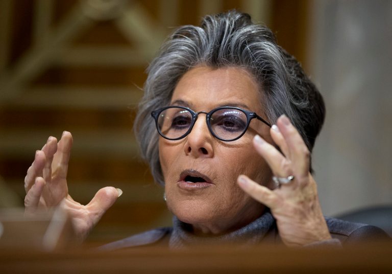 Senate Foreign Relations Western Hemisphere Subcommittee Ranking Member Sen. Barbara Boxer, D-Calif., questions witnesses during a hearing on Cuba on Capitol Hill in Washington Tuesday, Feb. 3, 2015.  Boxer defended the Obama administration after Sen. Bob Menendez complained that the U.S. won no concessions from President Raul Castro's government and demanded that Cuba extradite a woman convicted of killing a policeman from his state.  (AP Photo/Manuel Balce Ceneta)