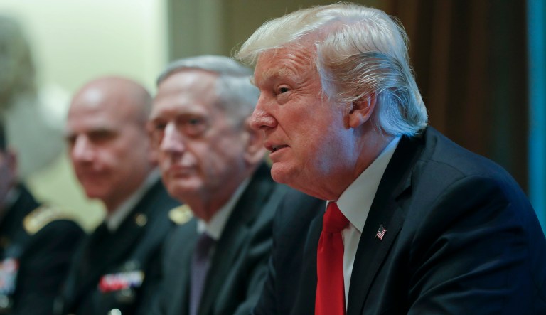 President Trump has been derided for suggesting a 10-fold increase in the U.S. nuclear arsenal during a summer meeting with military and White House officials. (AP Photo/Pablo Martinez Monsivais)