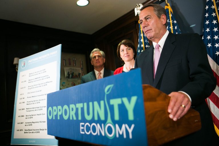 House Speaker John Boehner, R-OH, speaks at a press at the Republican National Committee headquarters, on Capitol Hill, Tuesday, June 16. 2015. (Graeme Jennings/Washington Examiner)