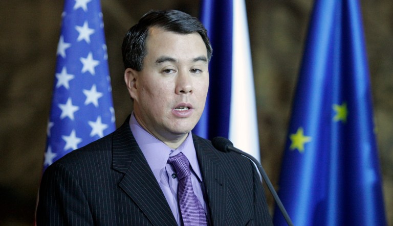 Despite repeated questioning, Rood refused to rule out seeking a waiver to an ethics agreement that bars him from taking any part in Lockheed business for two years. (AP Photo/Petr David Josek )
