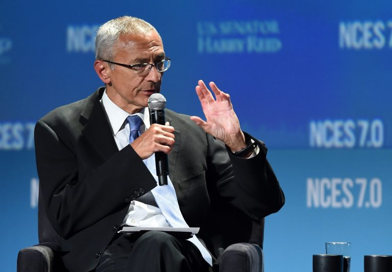 John Podesta speaks at the National Clean Energy Summit 7.0 at the Mandalay Bay Convention Center on September 4, 2014 in Las Vegas. (Photo by Ethan Miller/Getty Images)