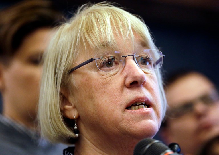 Sen. Patty Murray, D-Wash., used a legislative hearing of the Senate Health, Education, Labor and Pensions Committee on the Food and Drug Administration to blast the GOP-controlled Senate's process for repealing Obamacare. (AP Photo/Elaine Thompson)