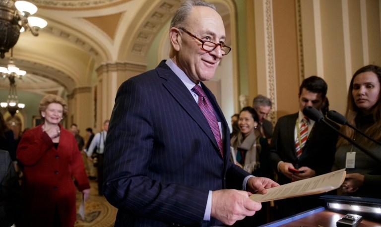 Schumer also accused the Trump administration of failing to criticize Russia in its first few weeks in office. (AP Photo/J. Scott Applewhite)