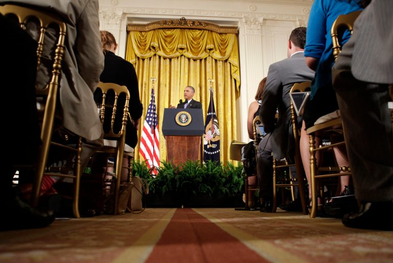 President Barack Obama answers questions about the Iran nuclear deal during a news conference in the East Room of the White House in Washington, Wednesday, July 15, 2015. (AP Photo/Pablo Martinez Monsivais)