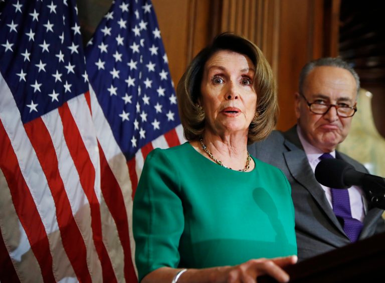 House Minority Leader Nancy Pelosi of Calif. with Senate Minority Leader Charles Schumer of N.Y. have to be feeling good about taking control of Congress due to positive polling. (AP Photo/Manuel Balce Ceneta)