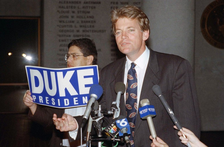 Even with the Supreme Court vacancy hanging in the balance, Spicer said the GOP will never get behind Duke. (AP Photo/Doug Jennings)