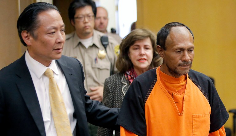 San Francisco's sanctuary policy came under scrutiny during the trial because it allowed Jose Ines Garcia Zarate to be released from jail without federal agents learning of his release, which left them unable to detain him so he could be deported for a sixth time for illegally entering the U.S. (Michael Macor/San Francisco Chronicle via AP, Pool, File)