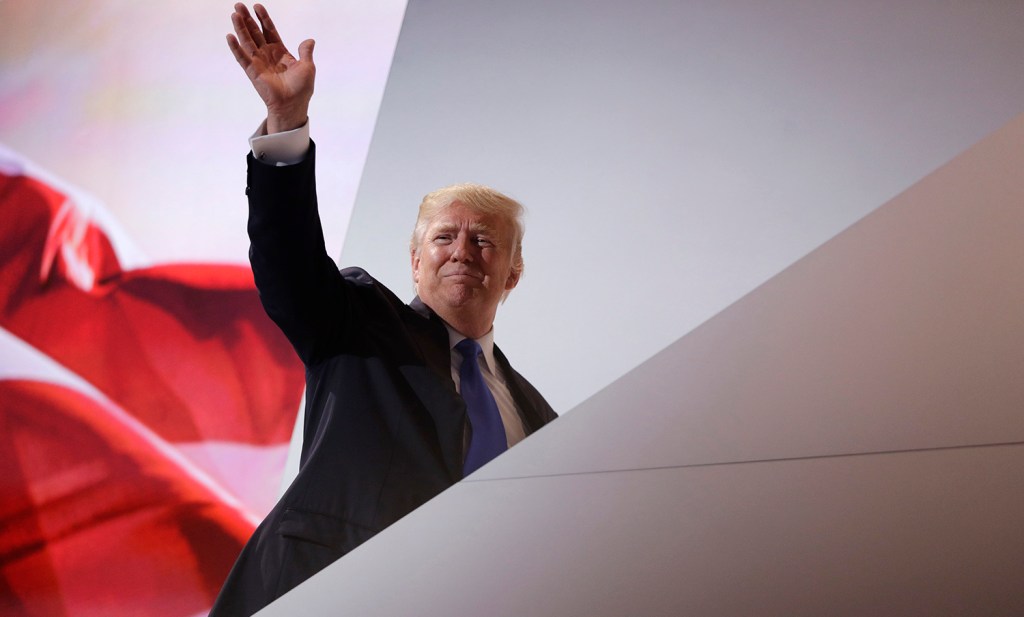 Trump reacts to officially winning GOP nomination