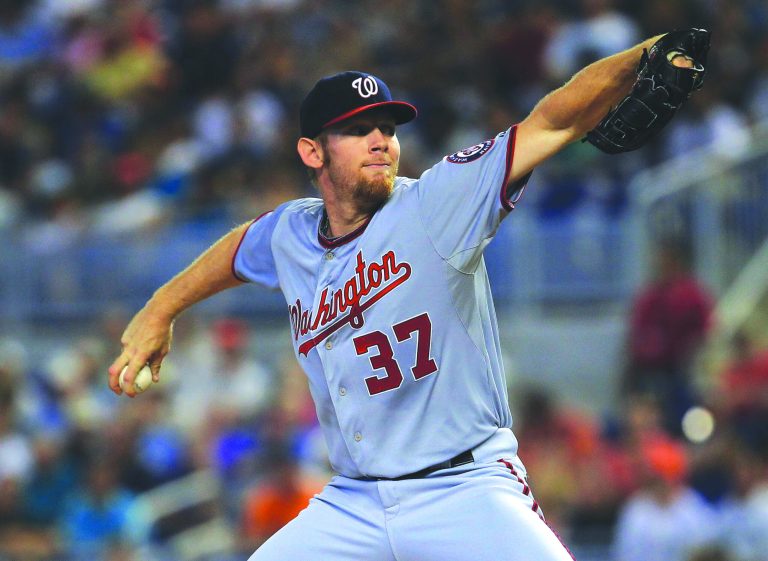 Chris Trotman/Getty Images
Stephen Strasburg threw six innings vs. the Marlins on Sunday, giving him 105 for the season.