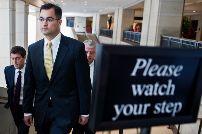 The email exchange reveals the confusion State Dept. officials expressed over Clinton's naming of Bryan Pagliano, who set up Clinton's basement server, as a political appointee, elevating him beyond the status of typical IT workers in the department. (AP Photo/Cliff Owen)