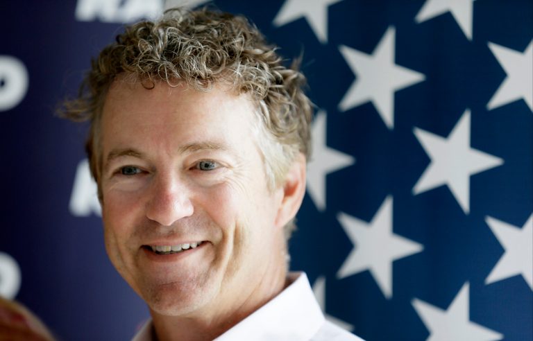 Republican presidential candidate, Sen. Rand Paul, R-Ky., waits to speak at a campaign stop, Thursday, July 2, 2015, in Brooklyn, Iowa. (AP Photo/Charlie Neibergall)