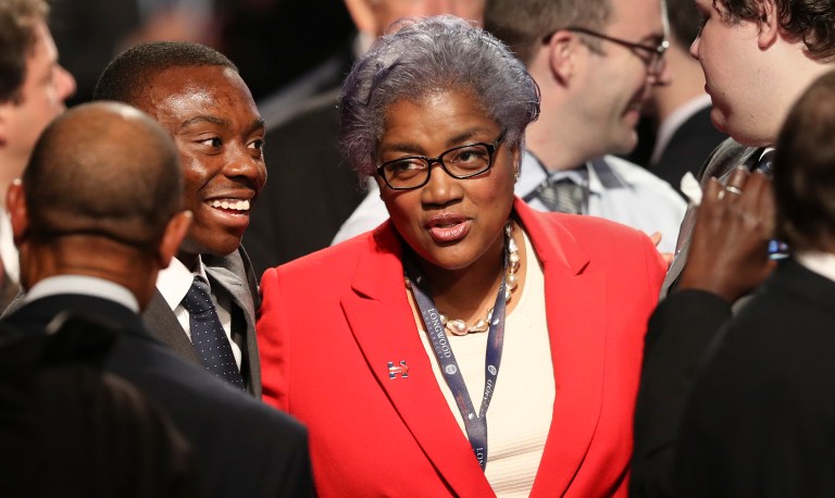 Democratic National Committee interim-chair Donna Brazile sought Tuesday to downplay a new batch of leaked emails showing she told Hillary Clinton's campaign what questions would be asked at an event, and instead said people should be more focused on Russia's meddling in U.S. elections. (Joe Raedle/Pool via AP)