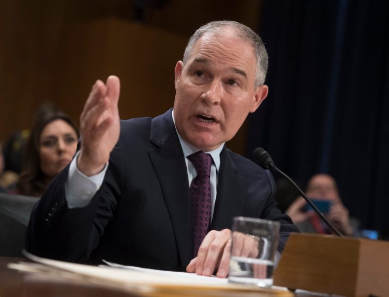 Nearly 450 former staff members sent a letter to Senate Majority Leader Mitch McConnell, R-Ky., on Monday expressing deep reservations over approving the nomination of Oklahoma Attorney General Scott Pruitt becoming EPA administrator. (AP Photo/J. Scott Applewhite, File)