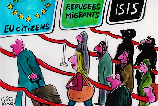 Editorial cartoon: EU border control