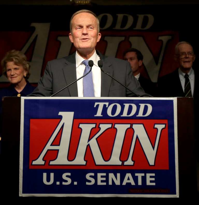 Todd Akin had wanted the support of the Tea Party activists, and received the endorsement of his House colleague Rep. Michele Bachmann, R-Minn., who had Tea Party credibility. (AP Photo)