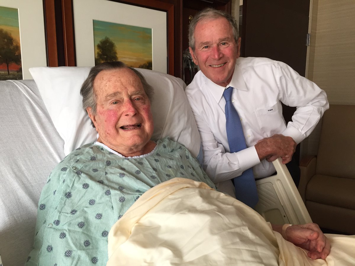 Hospitalized George H.W. Bush gets ‘big morale boost’ from son George W.