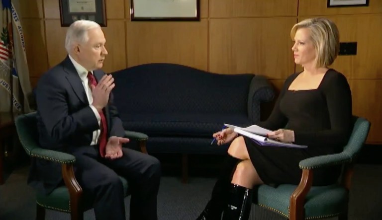 Attorney General Jeff Sessions will appear on Fox News at 11 p.m. Wednesday. (screenshot via Fox News)