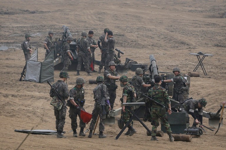 North Korea has fired three ballistic missiles toward the Sea of Japan, according to the South Korea military. (AP Photo/Ahn Young-joon)