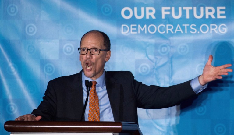 Democratic National Committee Chairman Tom Perez has been dealing with fallout after it was revealed in excerpts of former interim chairwoman Donna Brazile's forthcoming book that the Clinton campaign enjoyed a financing and operations agreement with the organization to the detriment of her opponent Sen. Bernie Sanders, I-Vt. (AP Photo/Branden Camp)