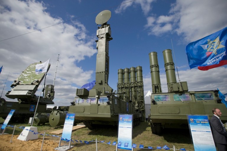The Russian defense ministry says the S-300 missile battery has already arrived in Syria, but insisted their only purpose was to protect the base and Russian ships in the eastern Mediterranean Sea. (AP Photo)