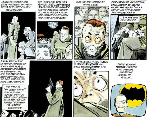 Was the Batman movie shooting imitated from scene in 1986 comic?