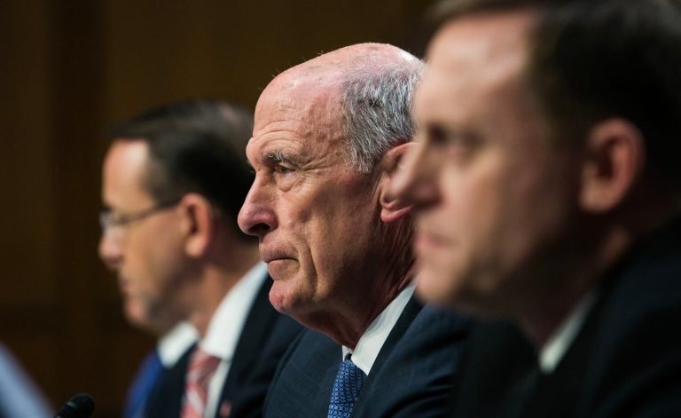 All of the four panelists - Acting FBI Director Andrew McCabe, ODNI Director Dan Coats, Deputy Attorney General Rod Rosenstein, and NSA Director Admiral Mike Rogers - gave examples of how the foreign surveillance tools help the national security work they are all tasked with. (Graeme Jennings/Washington Examiner)