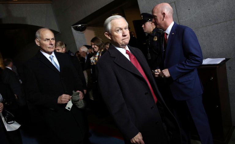 Sessions doesn't come across as honest. It looks like he's being withholding. (Photo by Win McNamee/Getty Images)
