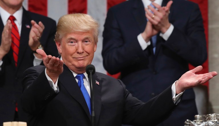 More than 70 percent of Americans who watched President Trump's State of the Union speech Tuesday said they favored the basic immigration proposals that he laid out. (Win McNamee/Pool via AP)