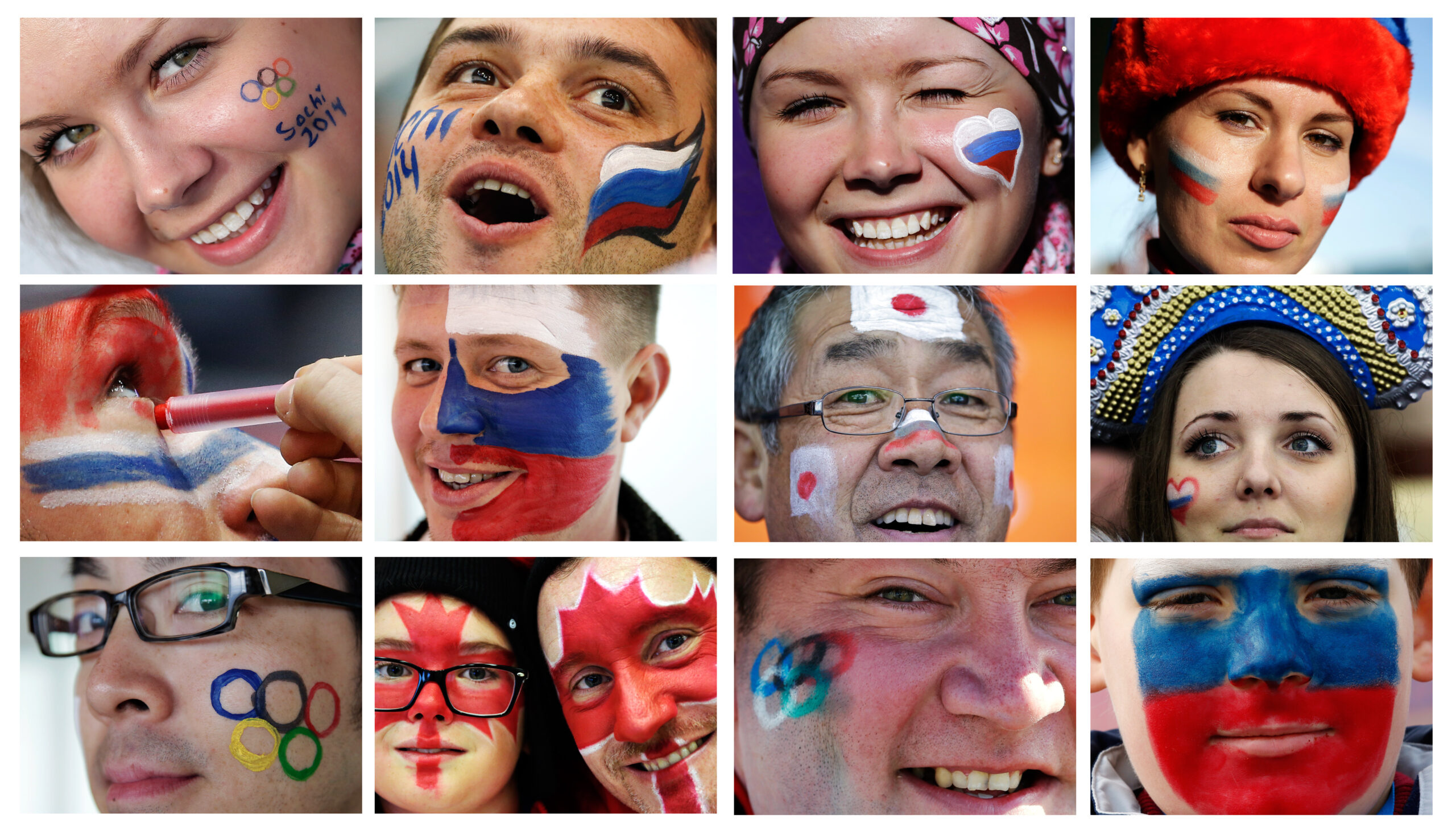SOCHI SCENE: Fans wear their colors on cheeks