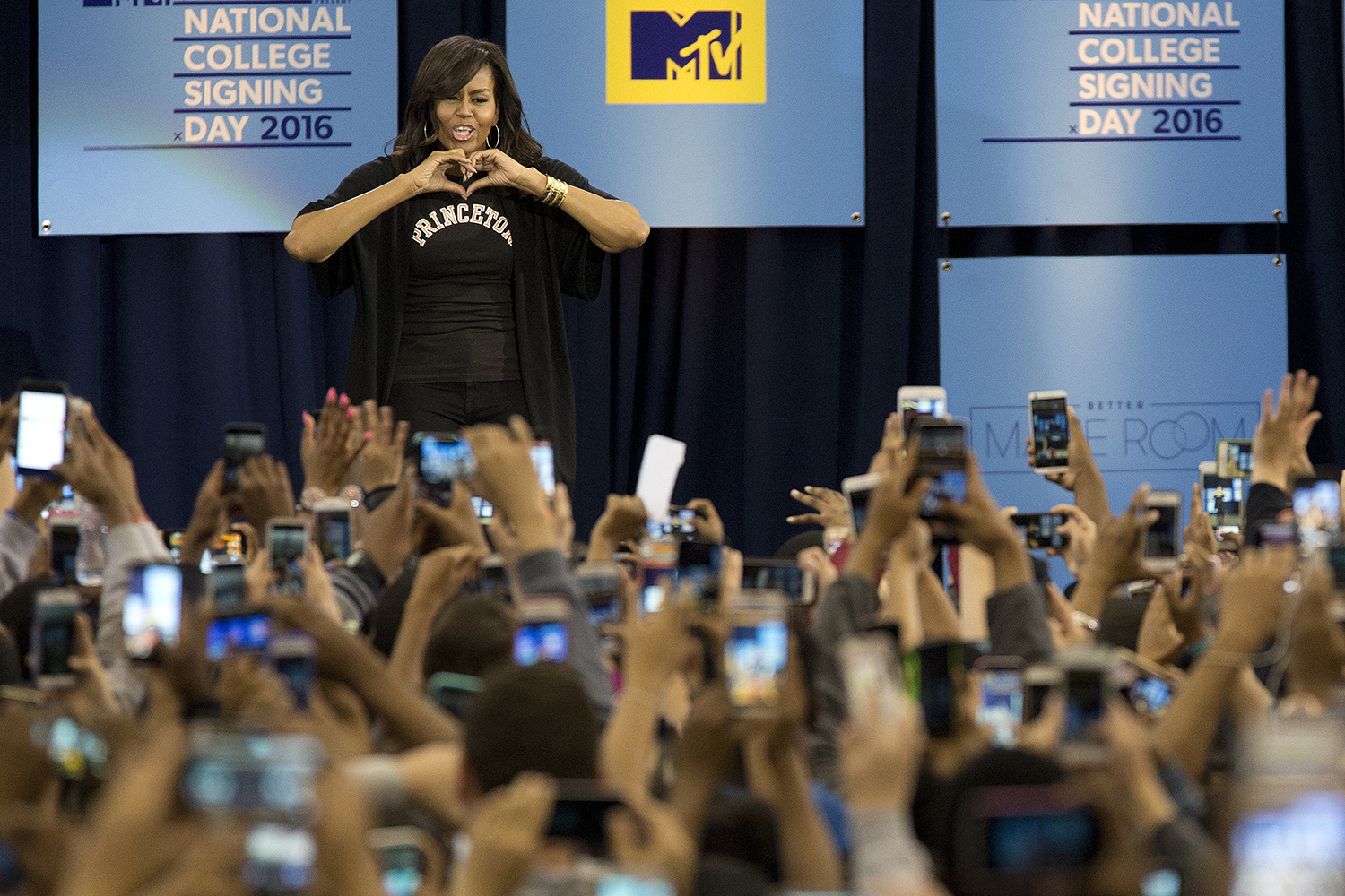 Michelle Obama teams up with MTV for college signing day