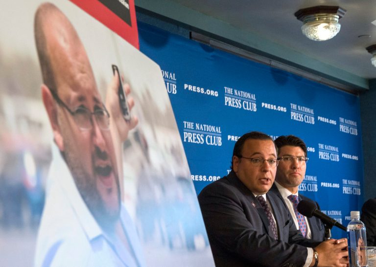 All four of those released are Iranian-American dual nationals, including Rezaian. He has had been in Iranian custody since July 2014. (AP Photo/Molly Riley)