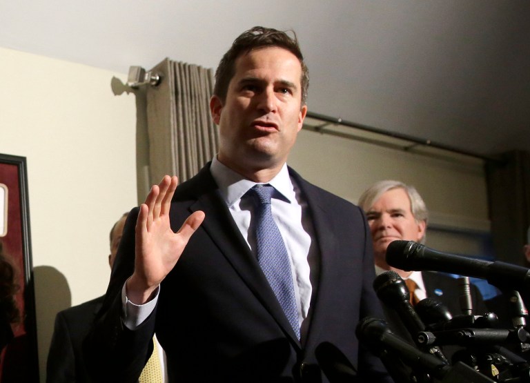 Rep. Seth Moulton, D-Mass., is worried Russia is leading the United States toward a nuclear war and he doesn't believe the Trump administration has a plan to deal with Russian aggression. (AP Photo/Steven Senne)
