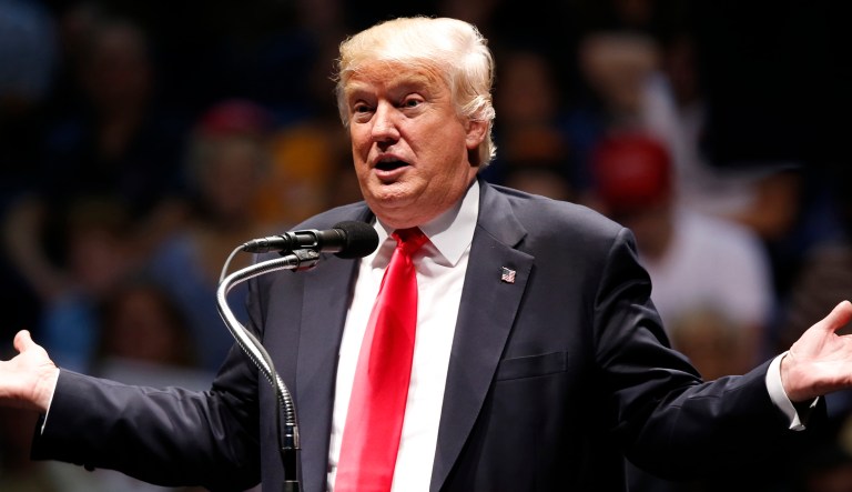 Although it may seem self-evident that Trump is in breach of the Constitution, the lawsuit is unlikely to survive a well-drafted motion to dismiss. (AP Photo/Steve Helber)