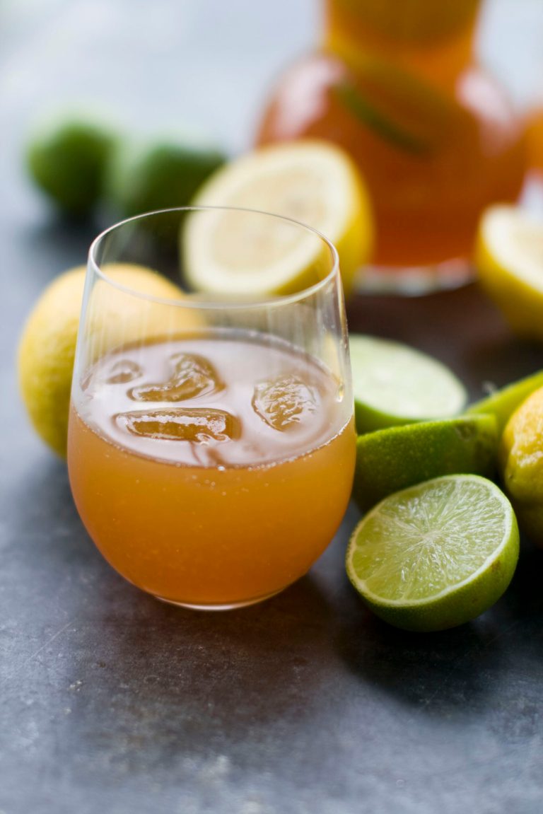   This image taken on May 30, 2012, shows a summer punch mix of orange, lemon, and lime tea-ade in Concord, N.H. (AP Photo/Matthew Mead)  