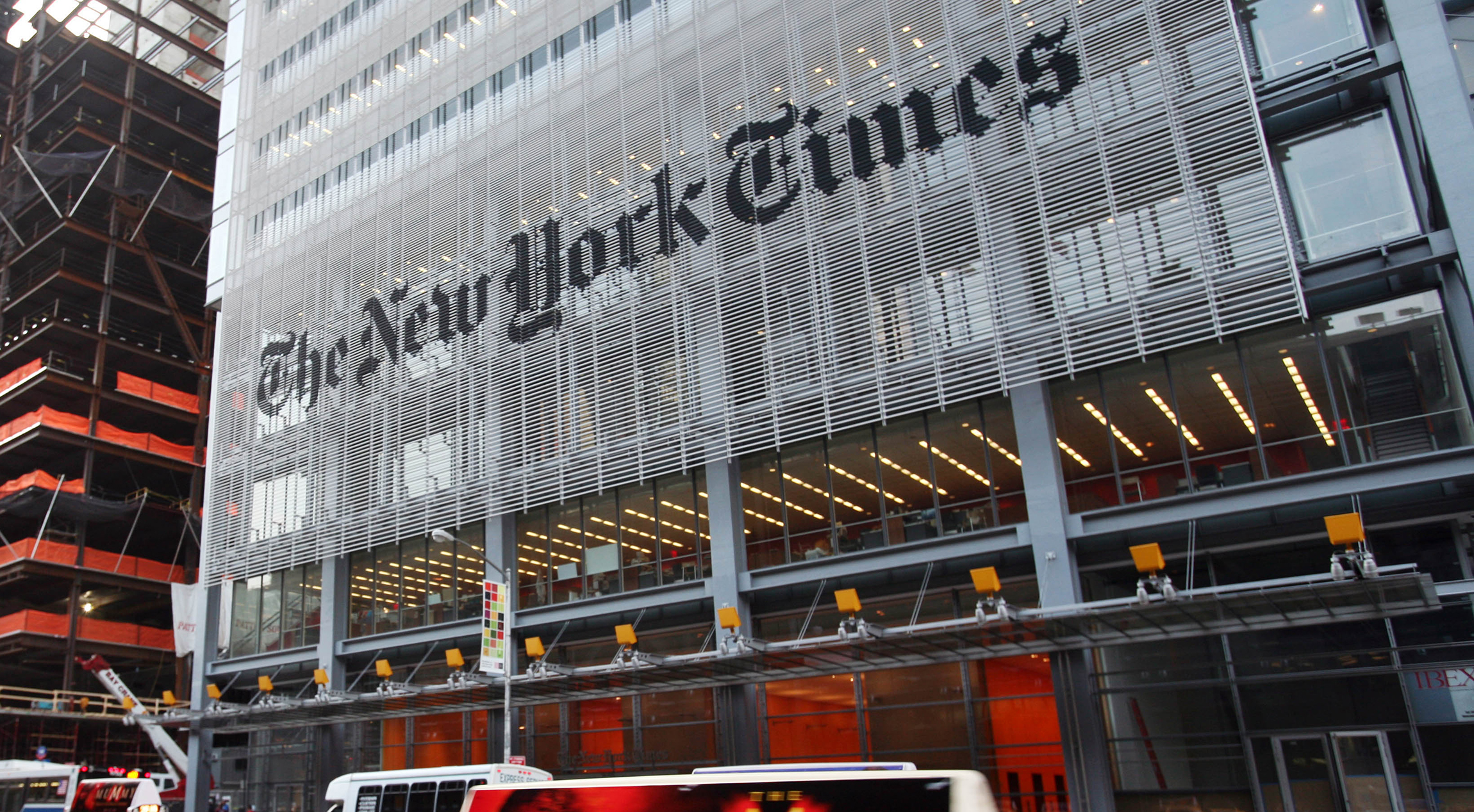 James Comey visits the New York Times building for charity event