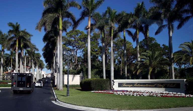 The president, who is spending Thanksgiving at his Mar-a-Lago beach club, has routinely come under fire for spending his weekends golfing at Trump-owned courses in New Jersey, Florida, and Virginia. (AP Photo/Alex Brandon)