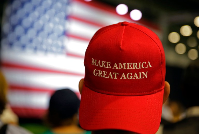 Trump received his highest support among young voters than in any previous poll, 31 percent, which is just 8 points behind Clinton. (AP Photo/Michael Conroy)