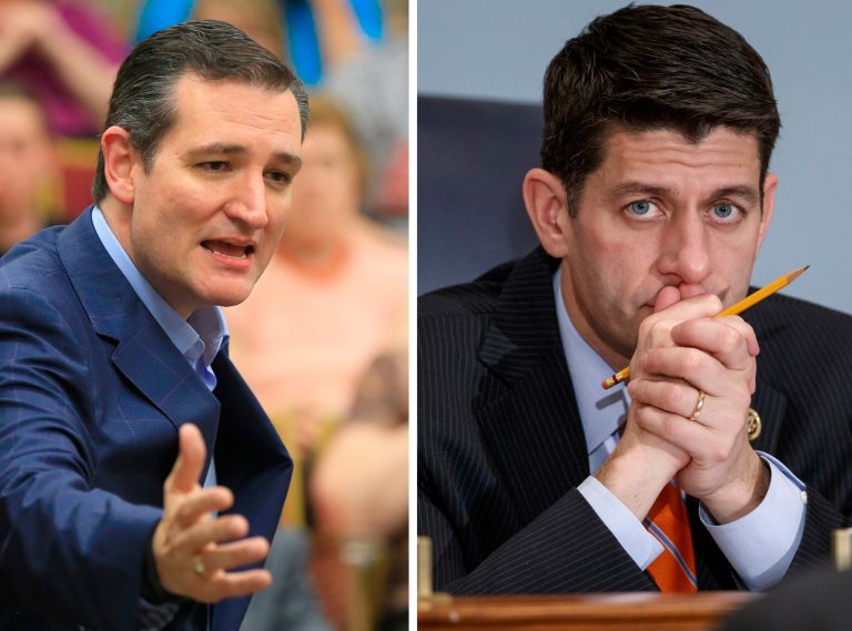 Sen. Ted Cruz, R-Texas, and Rep. Paul Ryan, R-Wis., penned a joint op-ed for the Wall Street Journal Wednesday calling on Congress to pass Trade Promotion Authority legislation. (AP Photos)
