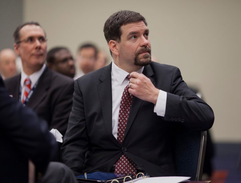 National Highway Traffic Safety Administration Acting Administrator David Friedman attends a luncheon in Washington, Wednesday, Jan. 22, 2014, where he announced that his agency wants upgrade standards for child seats to protect kids weighing up to 40 pounds during side-impact crashes.  (AP Photo/J. Scott Applewhite)