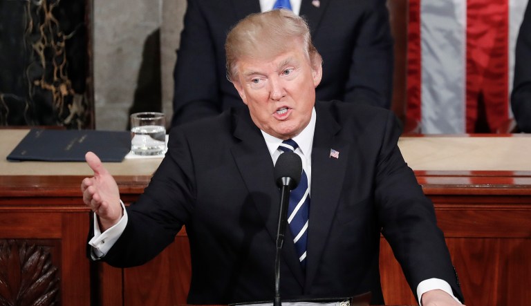 As President Trump holds his first State of the Union address on Jan. 30, millions of Americans will watch as he aims to reset the narrative that his policy agenda and approval ratings have been damaged by internal chaos and his own behavior. (AP Photo/Pablo Martinez Monsivais)