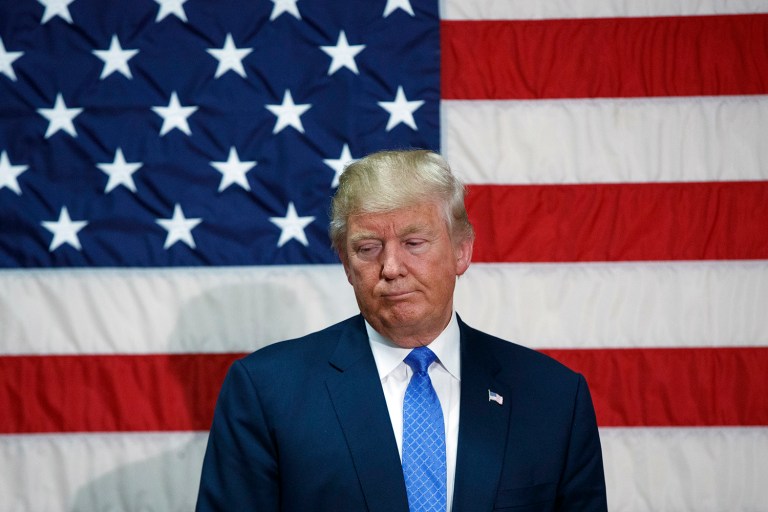 It is time for Republican presidential nominee Donald Trump to lock it up, stop tweeting and stick to the script. (AP Photo/ Evan Vucci)