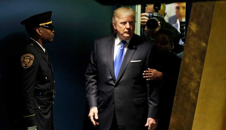 Iranian foreign ministry spokesman Bahram Ghasemi claimed Sunday that Iran refused to meet with President Trump (pictured) after he denounced the regime as a pariah sponsor of terrorism at the UN General Assembly. (AP Photo/Seth Wenig)