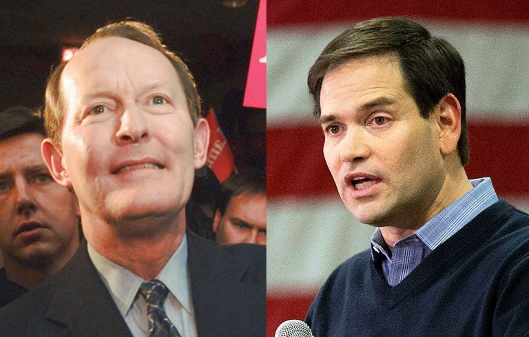 Lamar Alexander finished in third place in the Iowa caucuses in 1996. Marco Rubio did the same in 2016. (AP Photos)