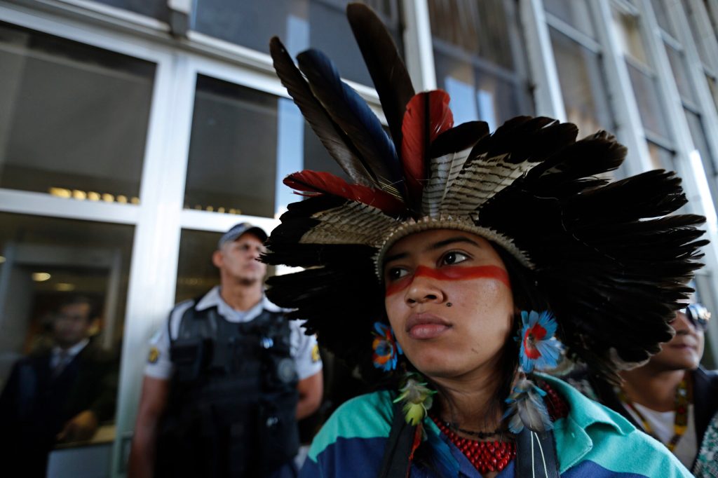 Indigenous groups demonstrate in Brazil’s capital