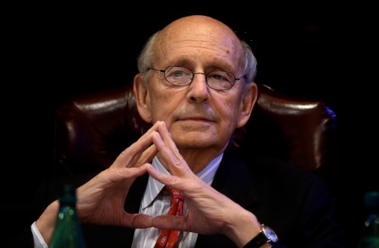 Reporters identified the ring as coming from Justice Stephen Breyer. (AP Photo/Steven Senne)